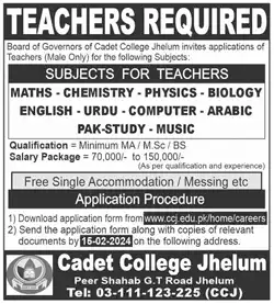 Chemistry Teacher Jobs in Jehlum